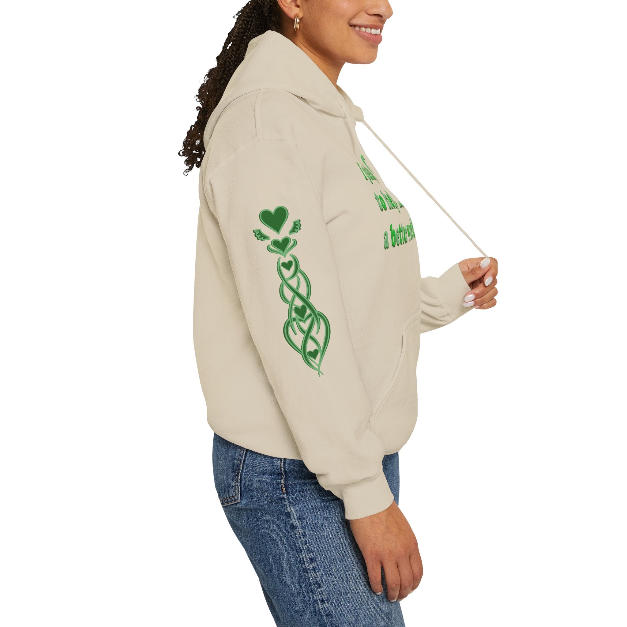 Unisex Heavy Blend™Green Heart Pledge Hoodie