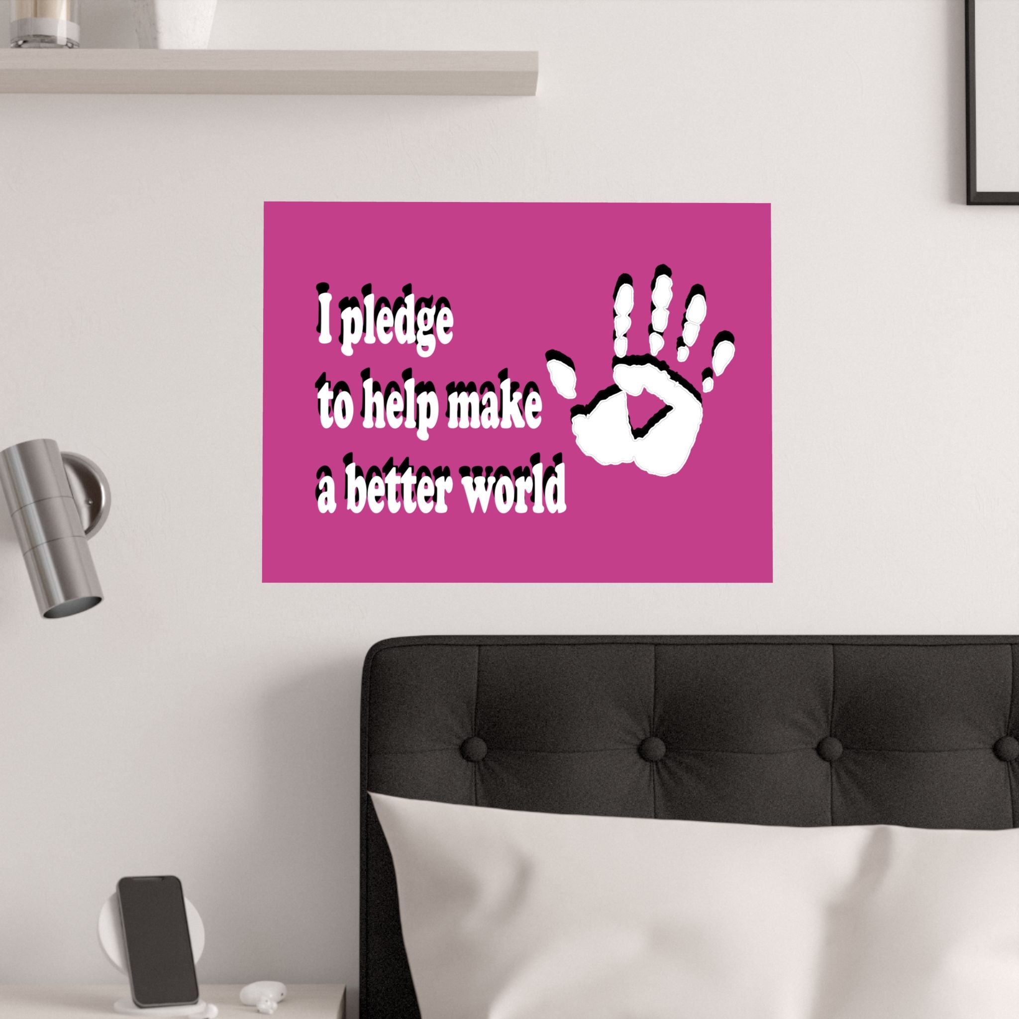 The Pledge pink Satin Poster