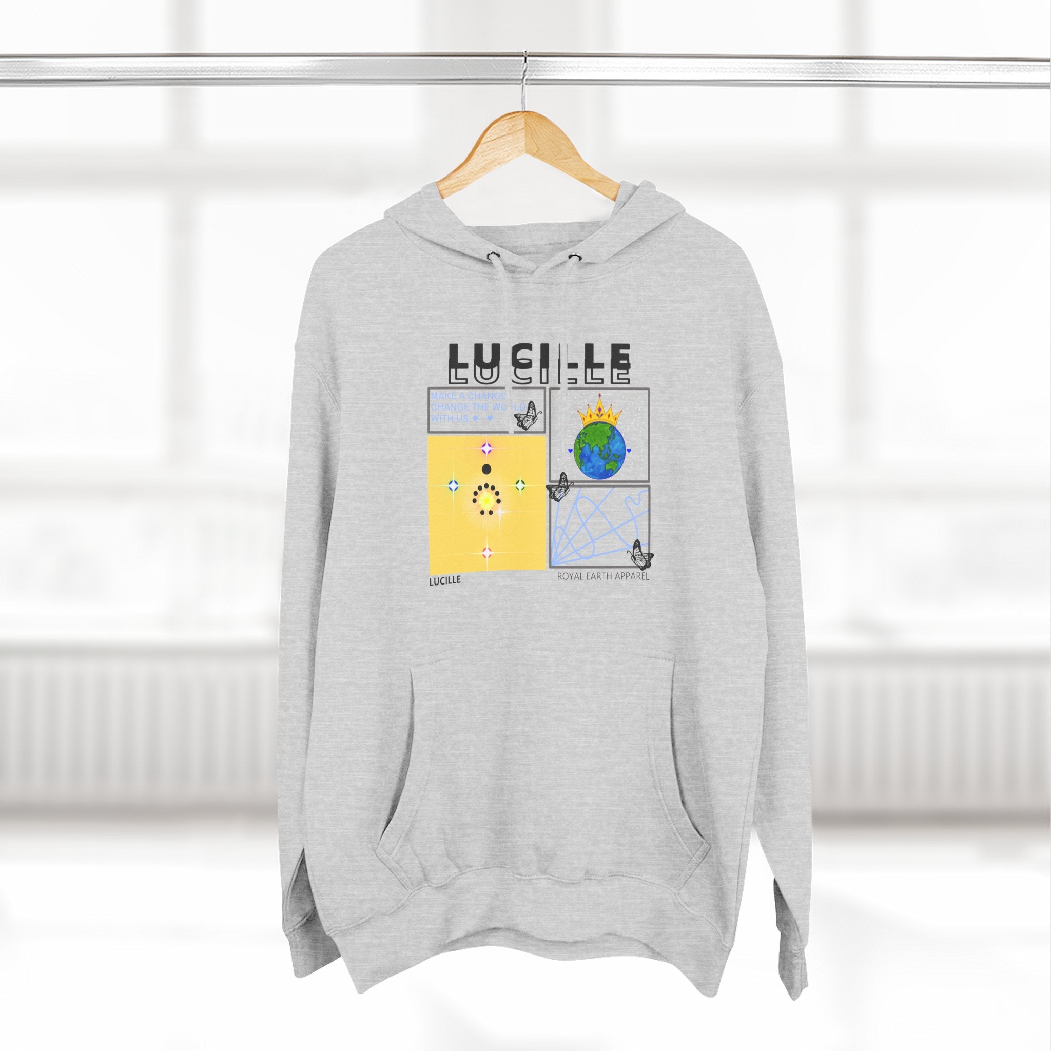 Three-Panel Fleece Hoodie