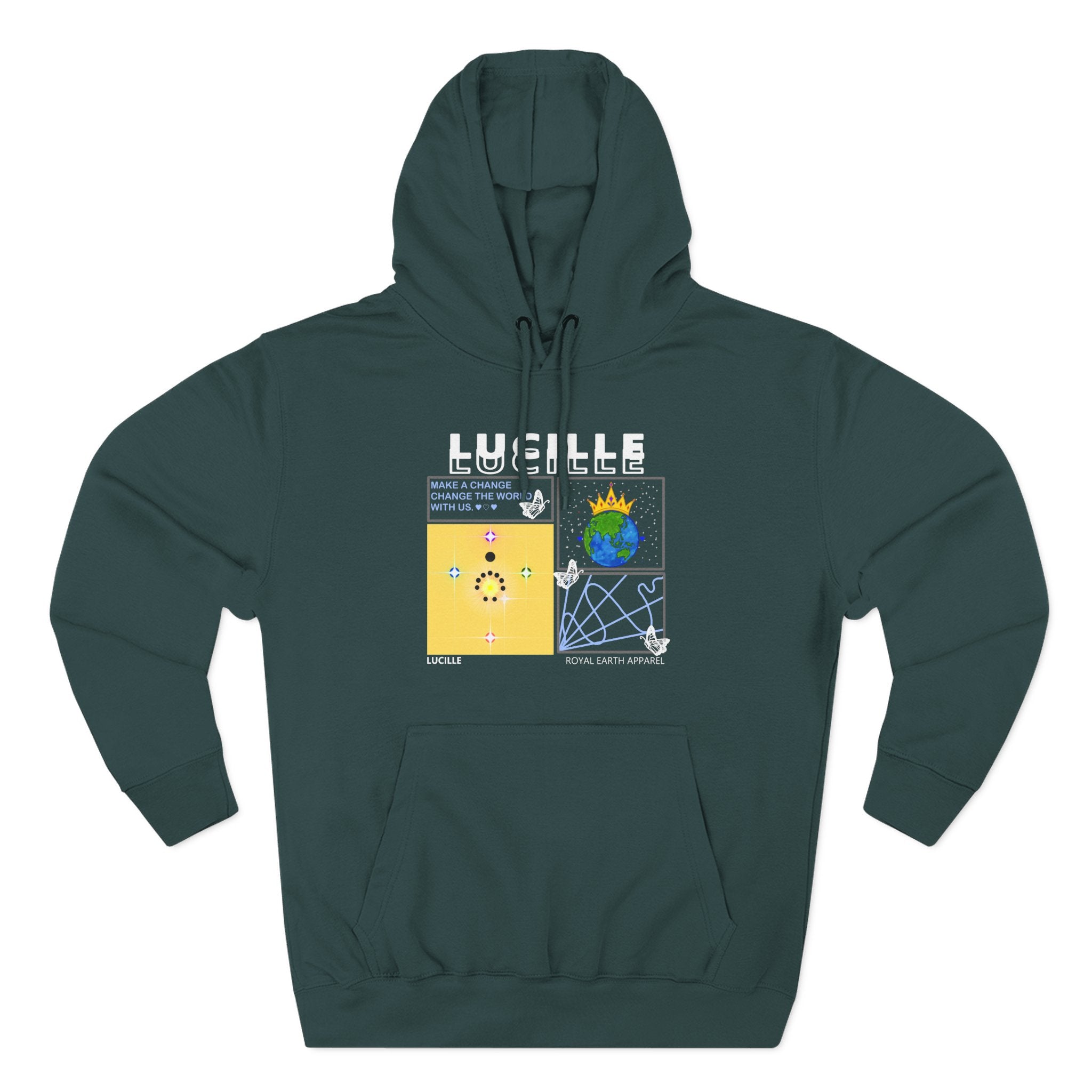 sports green hoodie with a Lucille graphic design on a white background